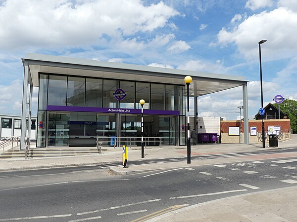 Station entrance seen in July 2022