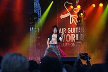 Kevin "Narvalwaker" Leloux at the 2010 Air Guitar World Championships in Oulu, Finland Airguitar WC2010 1.JPG