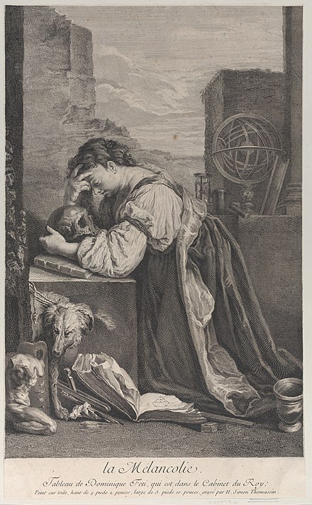 Allegory on melancholy, from c. 1729–1740