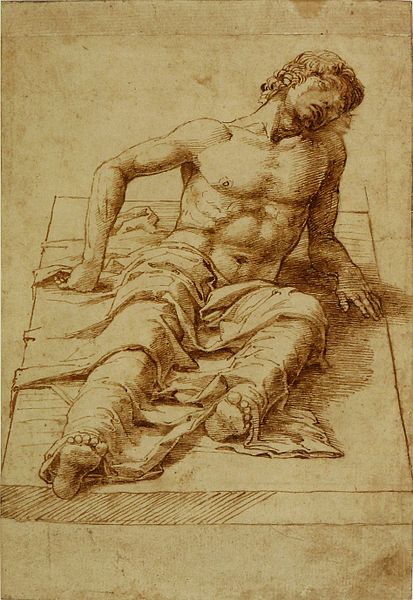 File:Andrea Mantegna - Homme étendu sur une dalle de pierre.jpg