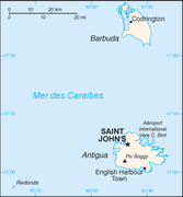 Carte d'Antigua-et-Barbuda.