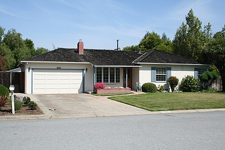Steve Jobs' parents' home on Crist Drive in Los Altos, California, where Apple Computer was founded. Initial work took place in his bedroom and later moved to the home's garage.[14]