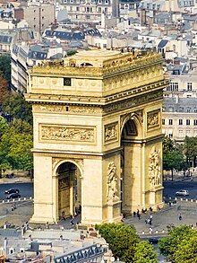 Vue de l'arc depuis la Tour Eiffel.