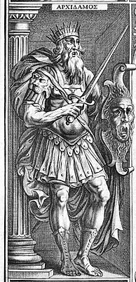 Изображение Архидама II на гравюре XVII века к «Истории» Фукидида
