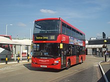 London United Scania OmniCity at Heathrow Central bus station in August 2013 Au Morandarte Flickr DSC01318 (9614925461).jpg