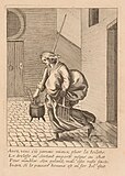 Auez vous û jamais mieux plier la toilette. Pièce non numérotée appartenant au Livre des Proverbe, Paris, Jacques Lagniet, 1657-1663