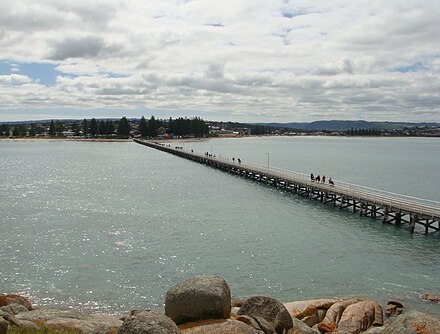 View back to Victor Harbor from Granite Island