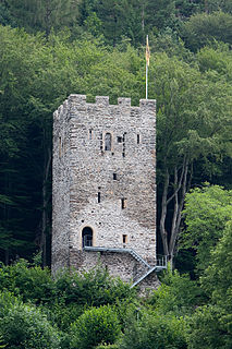 Restiturm castle ruin in Meiringen in the canton of Bern,  Switzerland