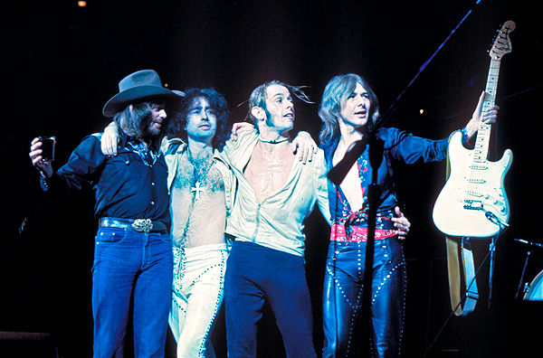 The original Bad Company lineup in 1976. Left to right: Boz Burrell, Paul Rodgers, Simon Kirke, Mick Ralphs