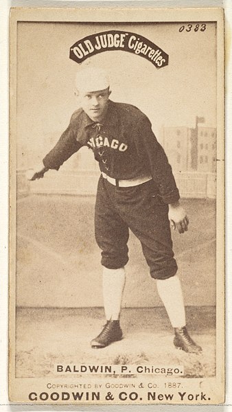File:Baldwin, Pitcher, Chicago, from the Old Judge series (N172) for Old Judge Cigarettes MET DP824829.jpg
