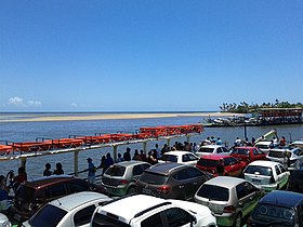 Balsas no Rio Buranhém giriş Arraial d'Ajuda ve Porto Seguro BA.JPG