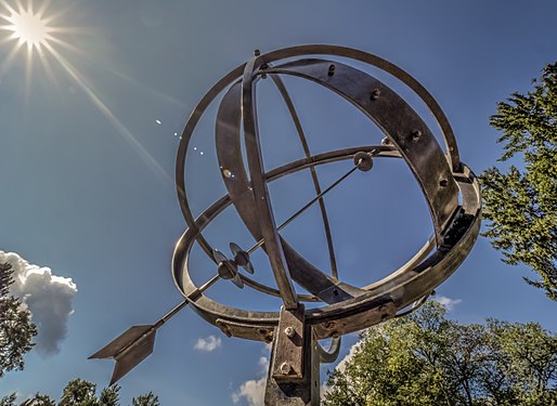 Sundial in the botanic garden in Bamberg