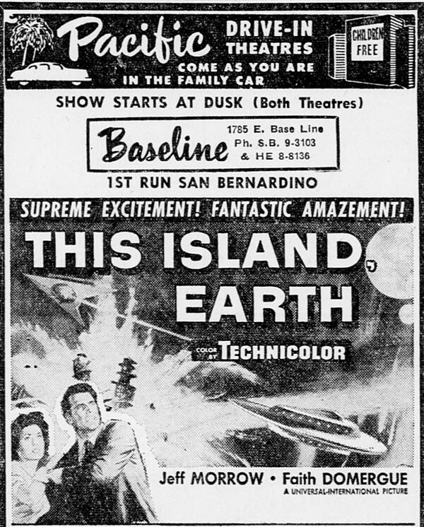 Drive-in advertisement from 1955.