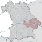 Lage in Bayern und im Regierungsbezirk (mauve)