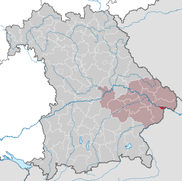 Läget för Passau i Bayern