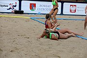 Deutsch: Beachhandball Europameisterschaften 2019 (Beach handball Euro); Tag 3: 4. Juli 2019 – Frauen, Platzierungsrunde Gruppe IV, Russland-Slowenien 2:0 (18:11, 20:16) English: Beach handball Euro; Day 3: 4 July 2019 – Women Consolation Round Group IV – Russia-Slovenia 2:0 (18:11, 20:16)