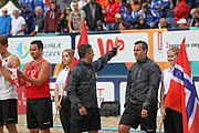 Deutsch: Beachhandball Europameisterschaften 2019 (Beach handball Euro); Tag 6: 7. Juli 2019 – Männerfinale, Dänemark-Norwegen 2:0 (25:18, 19:16) English: Beach handball Euro; Day 6: 7 July 2019 – Men's Final – Denmark-Norway 2:0 (25:18, 19:16)