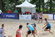 Deutsch: Beachhandball Europameisterschaften 2019 (Beach handball Euro); Tag 2: 3. Juli 2019 – Männer, Vorrunde Gruppe A, Türkei-Deutschland 0:2 (14:22, 16:20) English: Beach handball Euro; Day 2: 3 July 2019 – Men Preliminary Round Group A – Turkey-Germany 0:2 (14:22, 16:20)