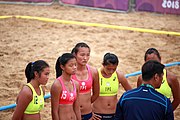 Deutsch: Beachhandball bei den Olympischen Jugendspielen 2018; Tag 6, 12. Oktober 2018; Mädchen, Hauptrundenspiel – Chinesisch Taipei (Taiwan)-Paraguay 0:2 English: Beach handball at the 2018 Summer Youth Olympics at 12 October 2018 – Girls Main Round – Chinese Taipei (Taiwan)-Paraguay 0:2