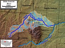 Course and watershed of the Belle Fourche River