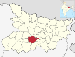 Location of Nalanda district in Bihar