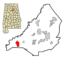 Blount County Alabama Incorporated and Unincorporated areas Smoke Rise Highlighted.svg