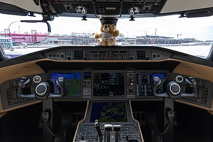 The updated flight deck of the Global 6000