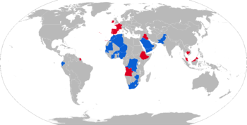 Map with Brandt CM60A1 operators in blue with former operators in red Brandt 60mm operators.png