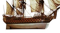 Scale model of Bretagne, on display at Brest naval museum