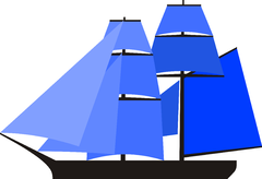 Brigantine: one square-rigged foremast and hybrid rigged main mast