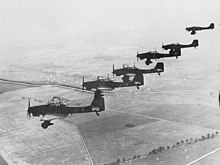 The Germans had air superiority throughout the two-day battle. Formations of Junkers Ju 87Stukas contributed with mixed results during the battle. Bundesarchiv Bild 183-1987-1210-502, Polen, Stukas.jpg