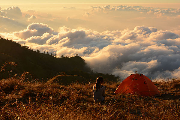 Image: Camping above the clouds at Rinjani