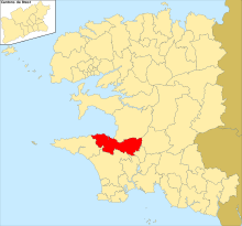 Localisation du Canton de Douarnenez avant 2015.