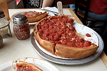 A deep-dish pizza from California