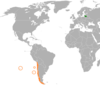 Location map for Chile and Lithuania.