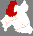 Расположение уезда Цзинъюй на карте городского округа Байшань (Маньчжурия и Внутренняя Монголия)