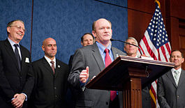 Senator Coons holding a press conference Chris Coons press conference.jpg