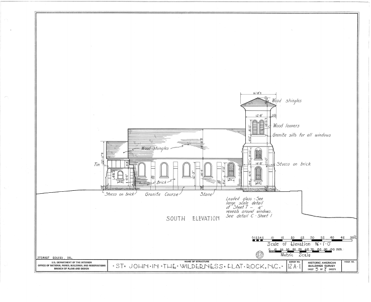 File:Church of St. John-in-the-Wilderness, U.S. Route 25, Flat Rock, Henderson County, NC HABS NC,45-FLARO,1- (sheet 5 of 7).png