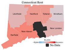 1 bedroom rent by county in Connecticut (2021)

$2,000+

$1,000

~$500

No Data Connecticut Rent.webp