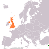Location map for Cyprus and the United Kingdom.