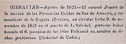 Toma De Posesión Argentina De Las Islas Malvinas