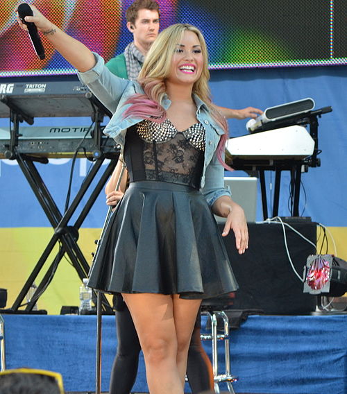 Lovato performing on Good Morning America in July 2012 as part of the program's Summer Concert Series