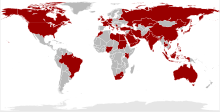 En rouge les pays desservis par Etihad Airways.