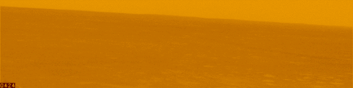 Tourbillon sur Mars, photographié par la sonde Spirit et colorisé.