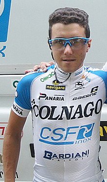 Domenico Pozzovivo suffered a severe crash during Stage 3, ending his Giro prematurely Domenico Pozzovivo.jpg