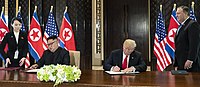 Donald Trump and Kim Jong-un signed the joint statement