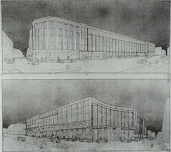 Draft of Brussels Central Station by Victor Horta (1913–1952)