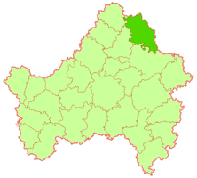 Розташування Дятьковського району на мапі Брянської області