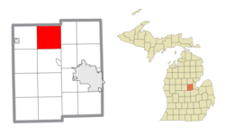 Location within Midland County and the state of Michigan