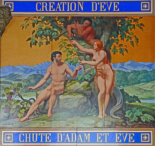 Eglise Saint-Vincent-de-Paul - Décor façade - Adam et Eve